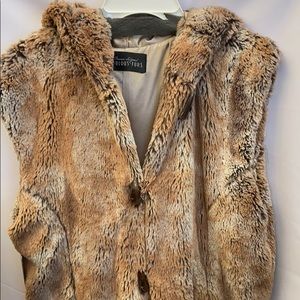 MAHOGANY MINK COUTURE HOODED FAUX FUR VEST